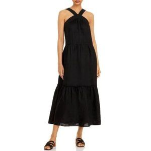 Joie Rosabel Linen Dress in Black Caviar NWT